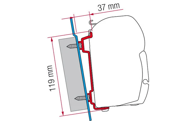 Fiamma Markisenadapter Ford Transit Wandmontage