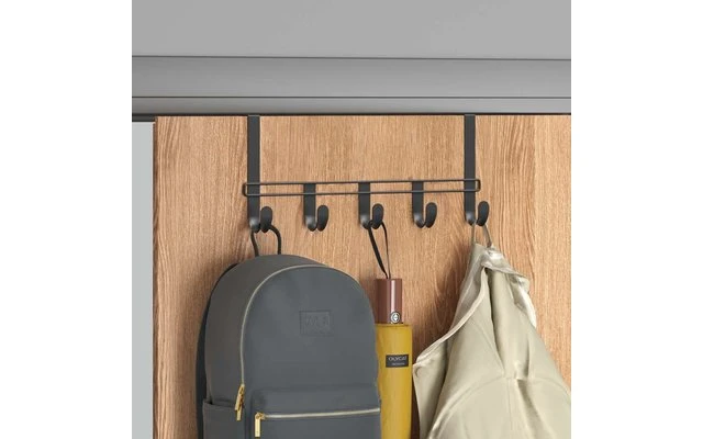 Metaltex Hook Line Lava Türhängeleiste Matt Schwarz