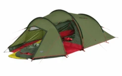 High Peak Falcon 3 LW Lightweight 3 Personen Tunnelzelt Aluminium Gestänge Olive/rot
