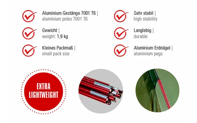 High Peak Kingfisher 2 Leichtgewichtiges Kuppelzelt 220 X 140 Cm – Bild 2